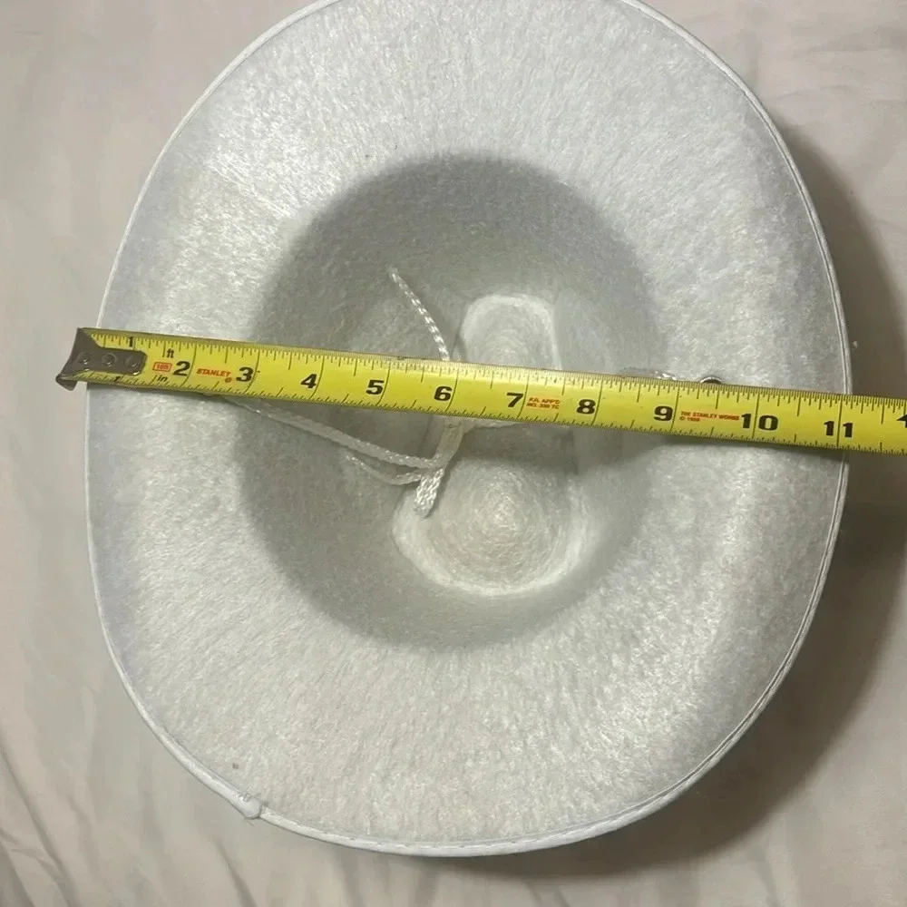 Cowboy/Cowgirl white Hat with String Tie